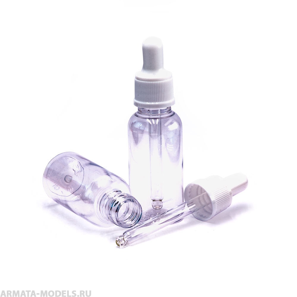 T030MWP Флакон 30мл прозрачный ПЭТ с крышкой-пипеткой