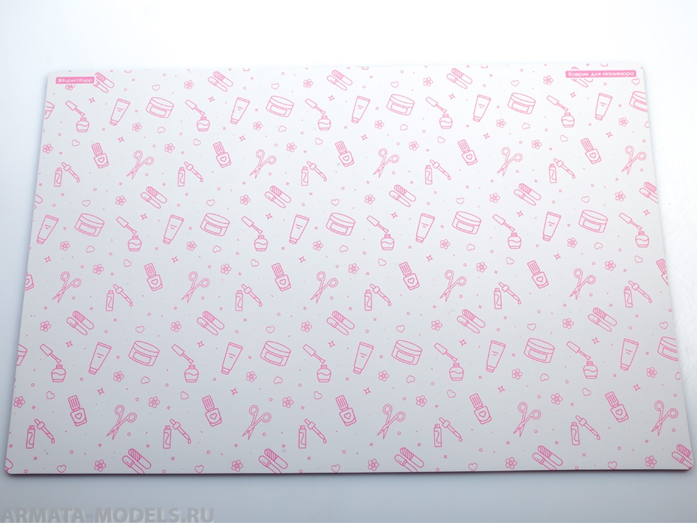 100132RK Коврик для резки А3, 3 слоя, розовый, маникюр