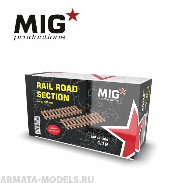 MP72-084 Сборная модель аксессуаров из пластика Railroad section MIG Productions
