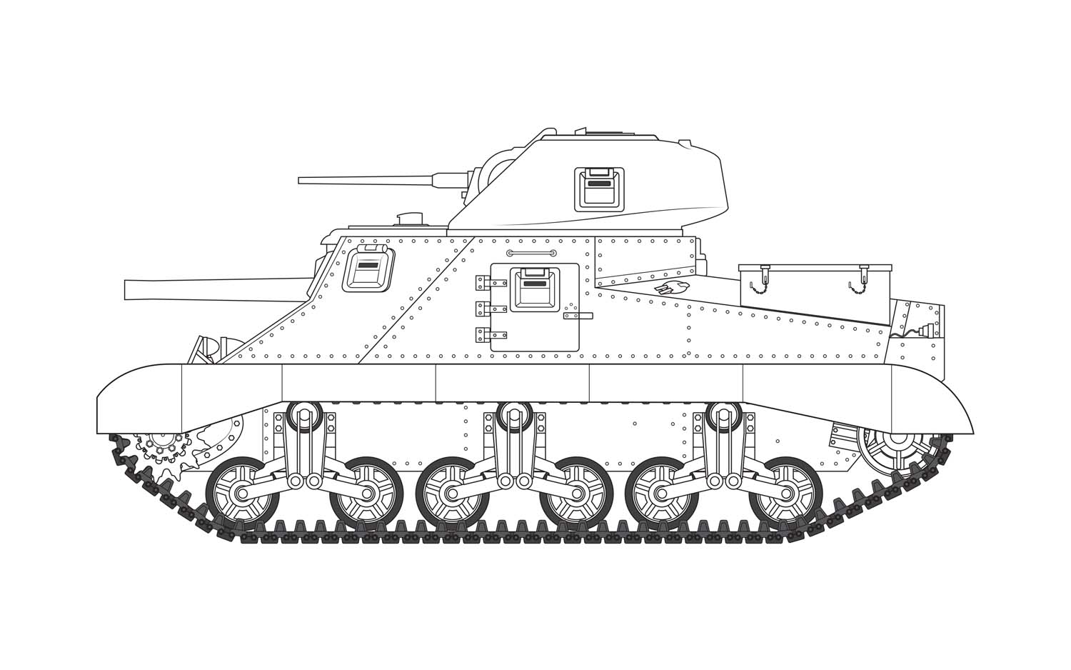 A1370 Сборная модель танка M3 Lee Grant Airfix
