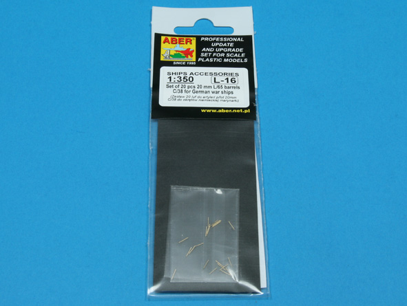 ABR-1:350-L-16  Дополнения для  Set of 20 pcs 20 mm L/65 barrels  C/38 for German ships для  1/350