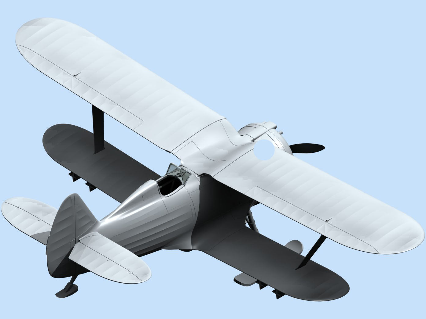 48096 И-153, Советский истребитель-биплан ІІ МВ (зимняя модификация) ICM