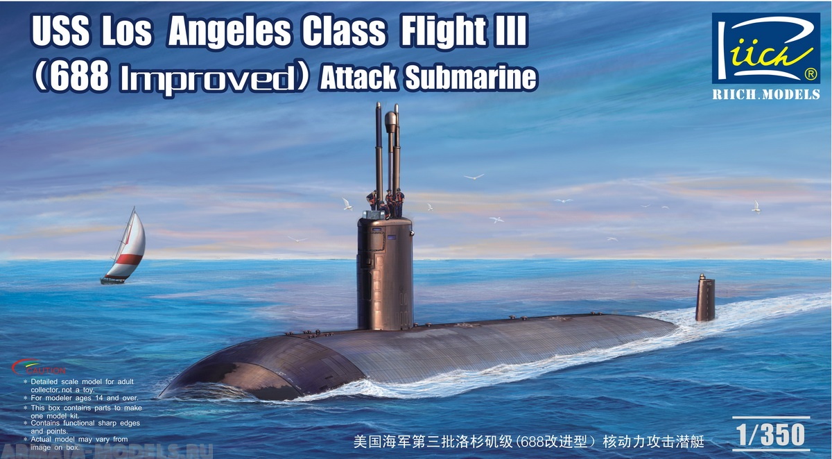 RN28007 Подлодка USS Los Angeles Class Flight III (688 Improved) Riich Models