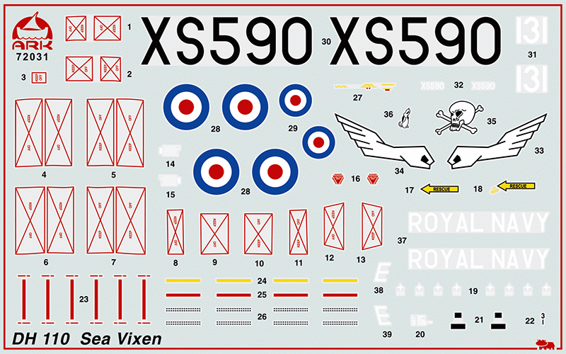 72031 Всепогодный английский палубный истребитель «Си Виксен» FAW.2 ARK model