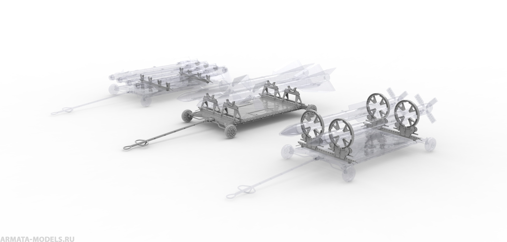 48017-1TMP Тележка универсальная, 1/48.  (Не для свободной продажи)