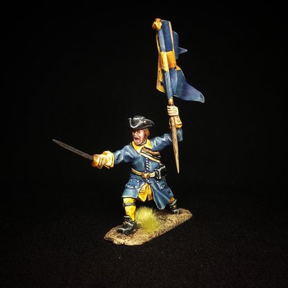 5263ТБ ВИМ, шведский  унтер-офицер со знаменем (Лейб-гвардия), Северная  война, 1/35 Три Богатыря