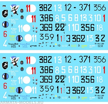 48007CD Декаль ltalian fighters in the sky of the USSR (MC. 200/ MC. 202)  1/48