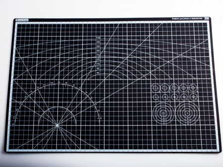 100117RK Коврик для резки А3, 5 слоев, серый черный