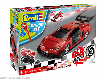 00835RE Гоночный автомобиль JUNIOR KIT Pull Back Racing Car, красный