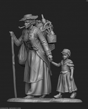 CHM-54170 Дорогами войны. 54 мм. Материал - смола.