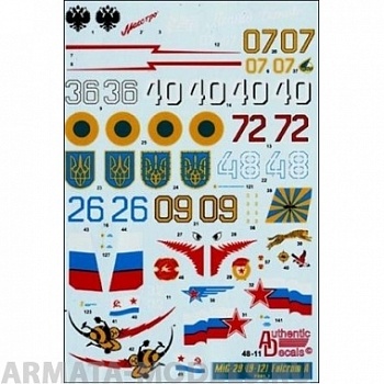 AD4811 Декаль на МиГ-29 Fulcrum A  (9-12)