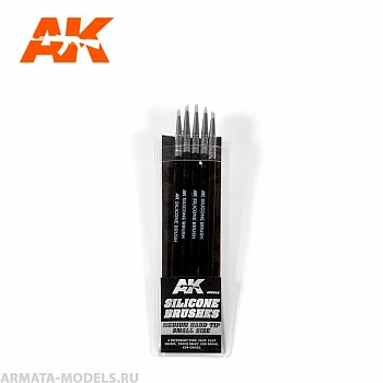 AK9085  SILICONE BRUSHES MEDIUM HARD TIP SMALL (5 units)
