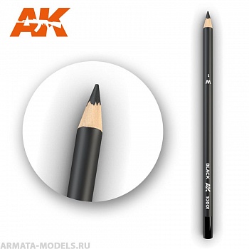 AK10001 Карандаш для везеринга Watercolor Pencil Black (Box - 5 units)