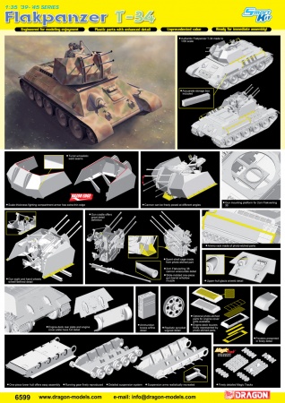 6599Д ЗЕНИТНЫЙ ТАНК  FLAKPANZER T-34(r) Dragon