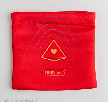 1190 Тканевый мешок с печатью (красный), 15*15, на магнитной застёжке