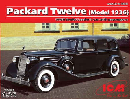 35535 Советский персональный автомобиль Packard Twelve (1936г) с фигурами лидеров (4 шт) ICM
