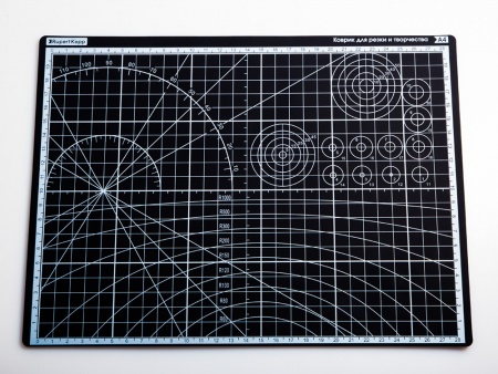 100118RK Коврик для резки А4, 3 слоя, серый черный