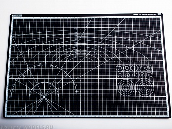 100117RK Коврик для резки А3, 5 слоев, серый черный